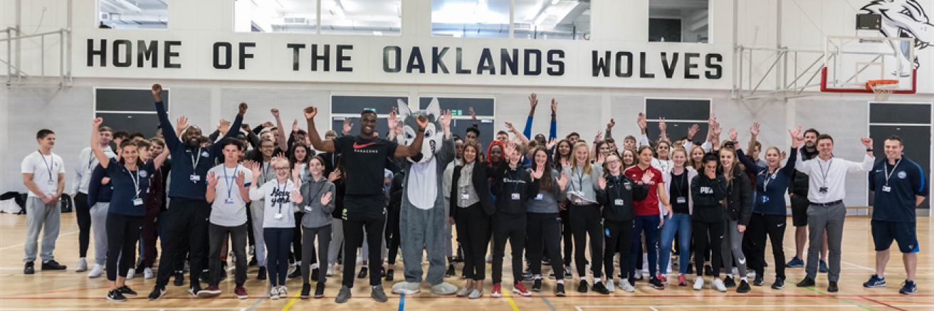 Oaklands College's newly laid Sports Hall was today re-opened by former Oaklands Wolves Rugby Academy star graduate Joel Kpoku.